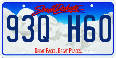 SD license plate 93QH60