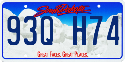 SD license plate 93QH74