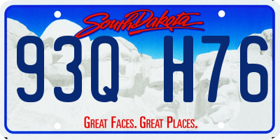 SD license plate 93QH76