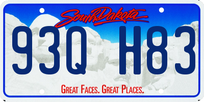 SD license plate 93QH83