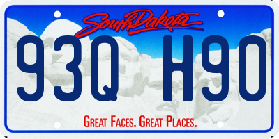 SD license plate 93QH90