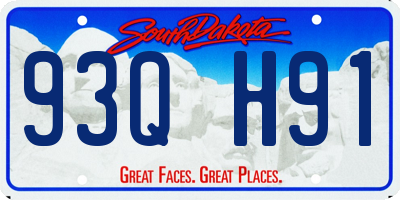 SD license plate 93QH91