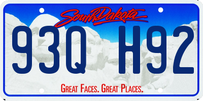 SD license plate 93QH92