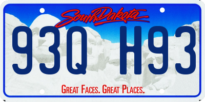 SD license plate 93QH93