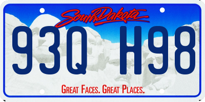 SD license plate 93QH98