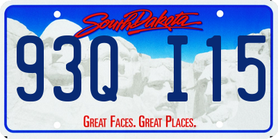 SD license plate 93QI15