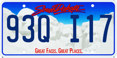 SD license plate 93QI17