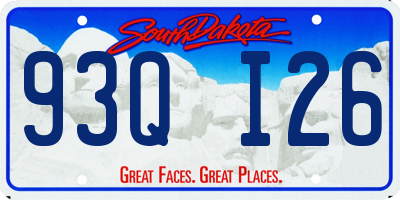 SD license plate 93QI26
