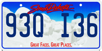 SD license plate 93QI36