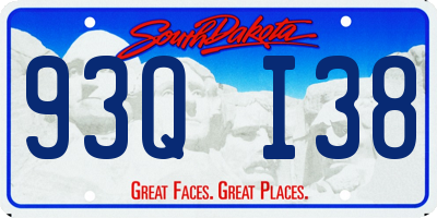 SD license plate 93QI38