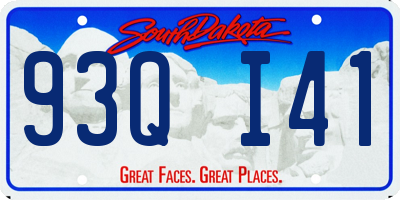 SD license plate 93QI41