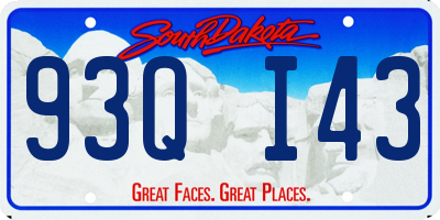 SD license plate 93QI43