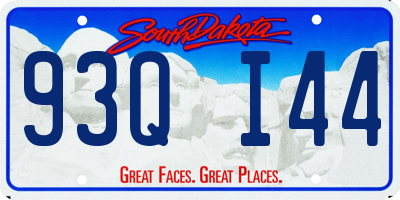 SD license plate 93QI44