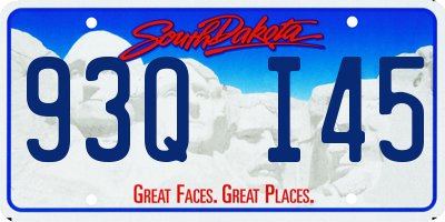 SD license plate 93QI45