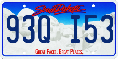 SD license plate 93QI53