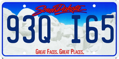 SD license plate 93QI65