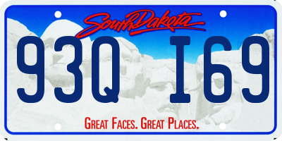 SD license plate 93QI69