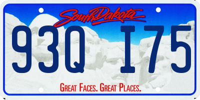 SD license plate 93QI75