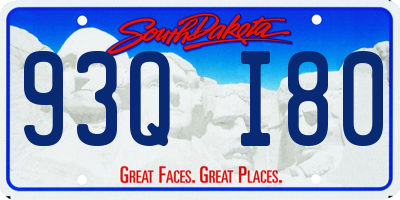 SD license plate 93QI80