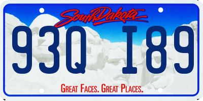 SD license plate 93QI89