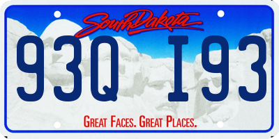 SD license plate 93QI93