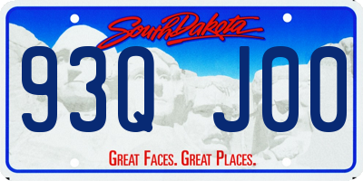 SD license plate 93QJ00