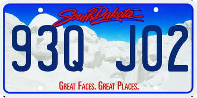 SD license plate 93QJ02