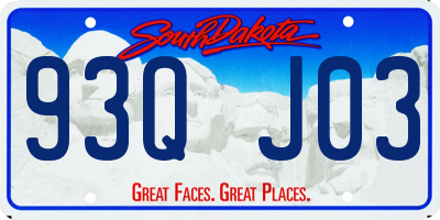 SD license plate 93QJ03