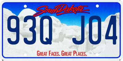 SD license plate 93QJ04