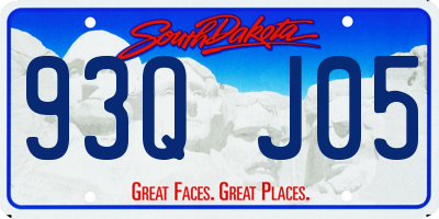 SD license plate 93QJ05
