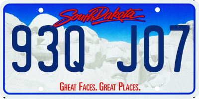 SD license plate 93QJ07