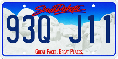 SD license plate 93QJ11