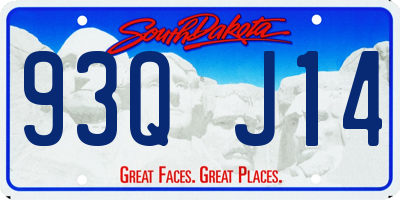 SD license plate 93QJ14
