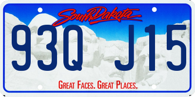 SD license plate 93QJ15