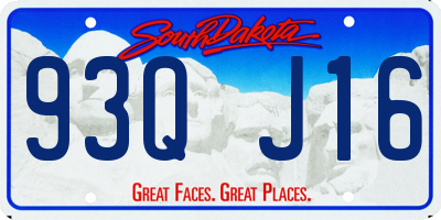 SD license plate 93QJ16