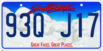 SD license plate 93QJ17