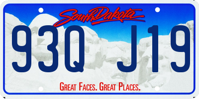 SD license plate 93QJ19