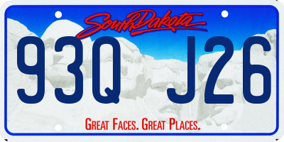 SD license plate 93QJ26