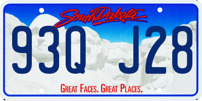 SD license plate 93QJ28