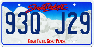SD license plate 93QJ29
