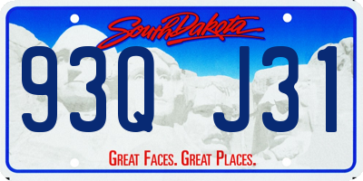SD license plate 93QJ31
