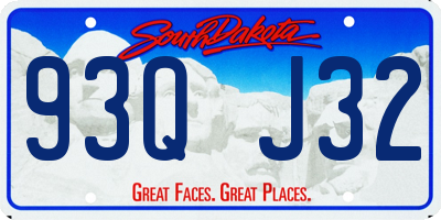 SD license plate 93QJ32