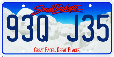 SD license plate 93QJ35