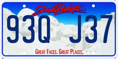 SD license plate 93QJ37