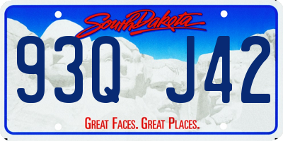 SD license plate 93QJ42