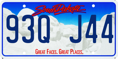 SD license plate 93QJ44