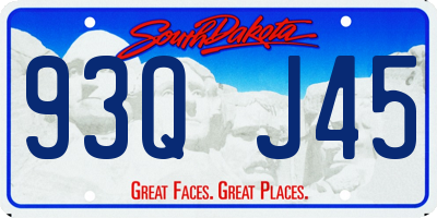 SD license plate 93QJ45
