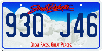 SD license plate 93QJ46