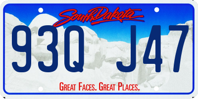 SD license plate 93QJ47