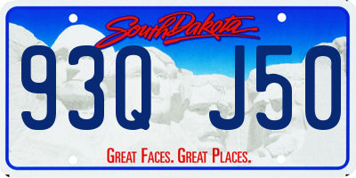 SD license plate 93QJ50